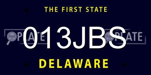 013JBS Delaware License Plate