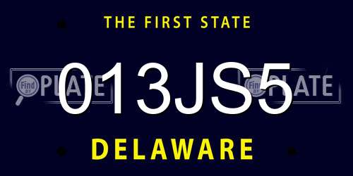 013JS5 Delaware License Plate