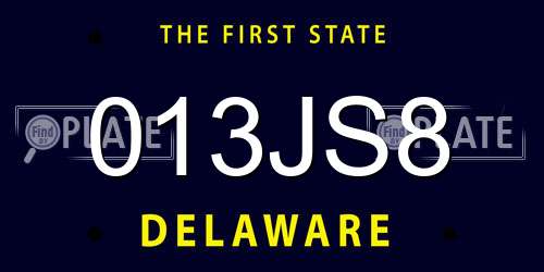 013JS8 Delaware License Plate