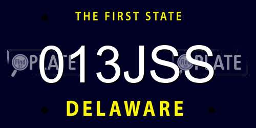 013JSS Delaware License Plate