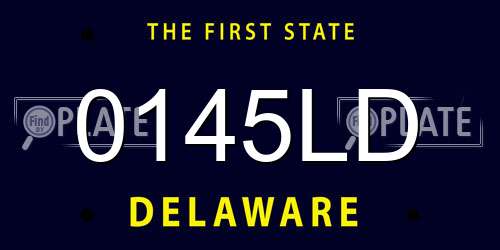 0145LD Delaware License Plate