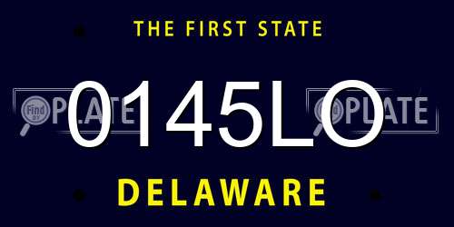 0145LO Delaware License Plate