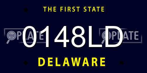 0148LD Delaware License Plate