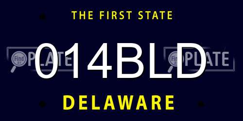 014BLD Delaware License Plate