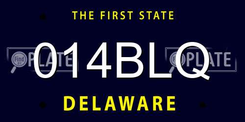 014BLQ Delaware License Plate