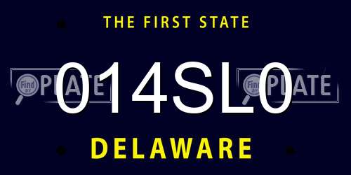 014SL0 Delaware License Plate