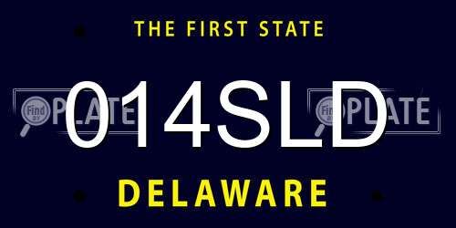 014SLD Delaware License Plate