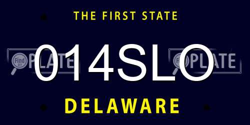 014SLO Delaware License Plate