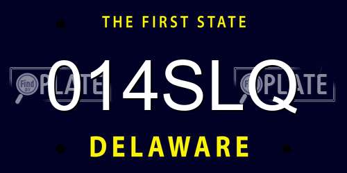 014SLQ Delaware License Plate