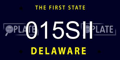 015SII Delaware License Plate