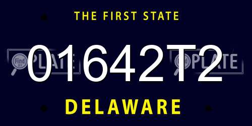 01642T2 Delaware License Plate
