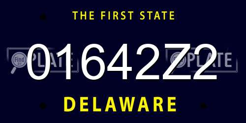 01642Z2 Delaware License Plate