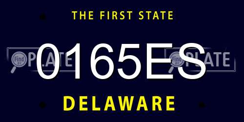 0165ES Delaware License Plate