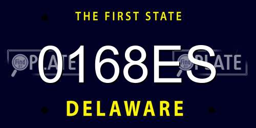 0168ES Delaware License Plate