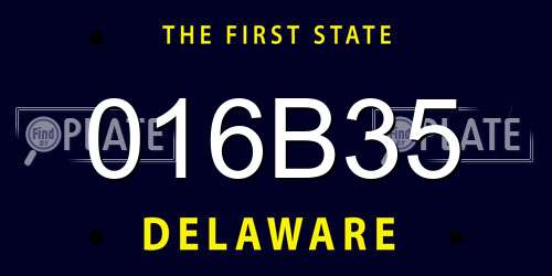 016B35 Delaware License Plate