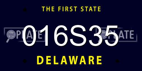 016S35 Delaware License Plate