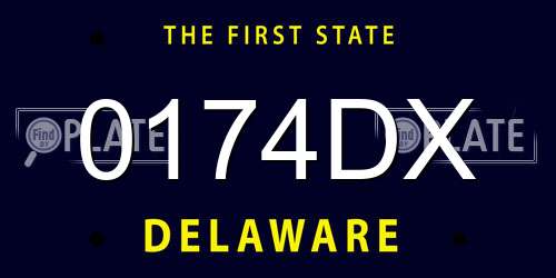 0174DX Delaware License Plate