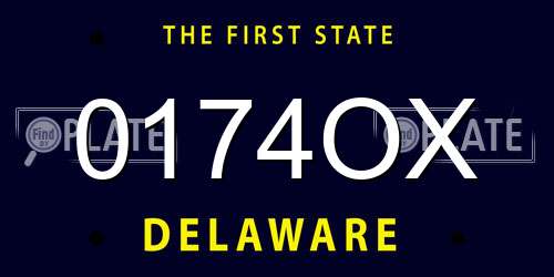 0174OX Delaware License Plate