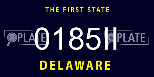 0185II Delaware License Plate