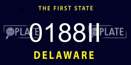 0188II Delaware License Plate