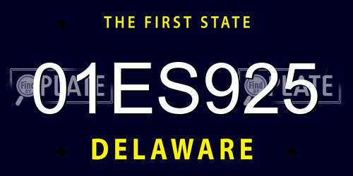 01ES925 Delaware License Plate