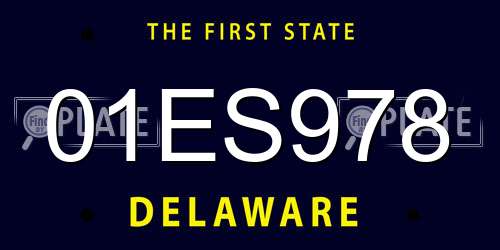 01ES978 Delaware License Plate