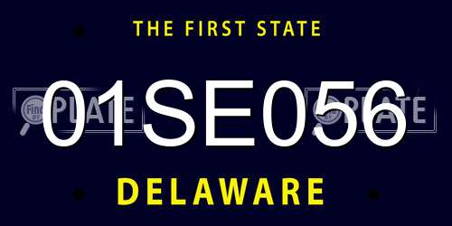 01SE056 Delaware License Plate