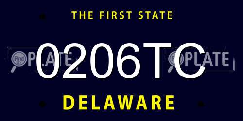 0206TC Delaware License Plate