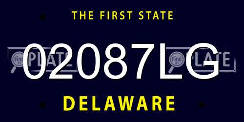 02087LG Delaware License Plate