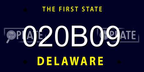 020B09 Delaware License Plate