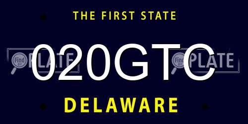 020GTC Delaware License Plate