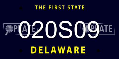 020S09 Delaware License Plate