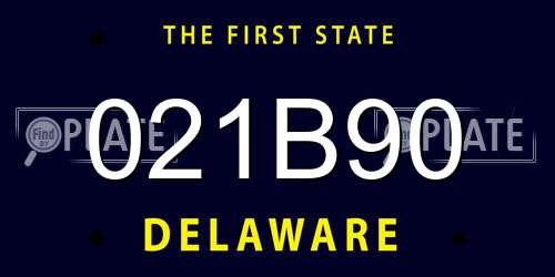 021B90 Delaware License Plate