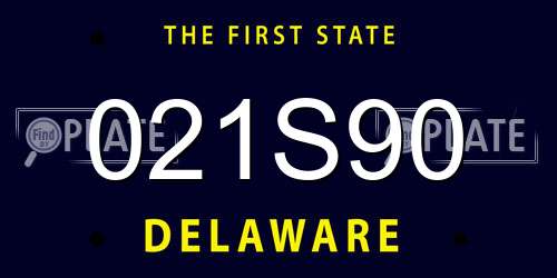 021S90 Delaware License Plate