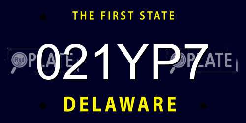 021YP7 Delaware License Plate