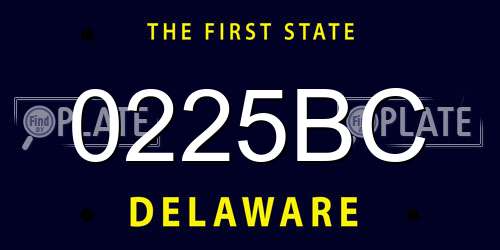 0225BC Delaware License Plate