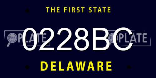 0228BC Delaware License Plate
