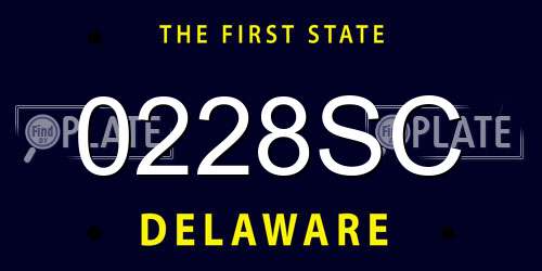 0228SC Delaware License Plate