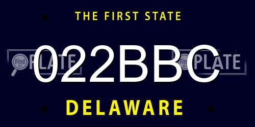 022BBC Delaware License Plate