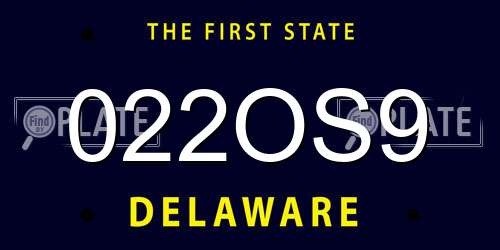 022OS9 Delaware License Plate