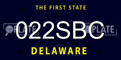 022SBC Delaware License Plate