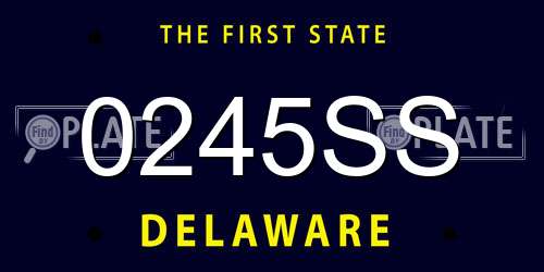 0245SS Delaware License Plate