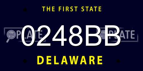 0248BB Delaware License Plate