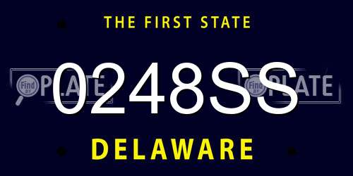 0248SS Delaware License Plate