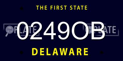 0249OB Delaware License Plate