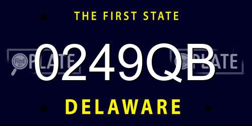 0249QB Delaware License Plate