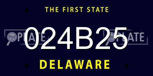 024B25 Delaware License Plate