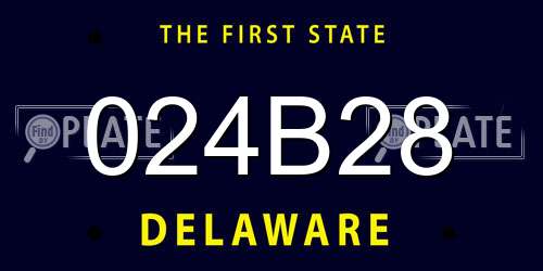 024B28 Delaware License Plate
