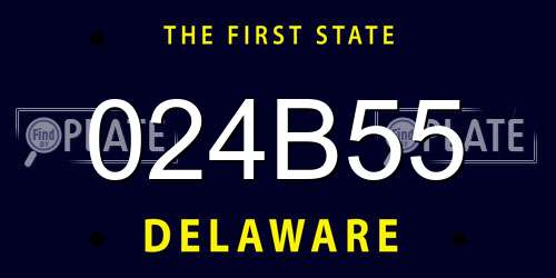 024B55 Delaware License Plate