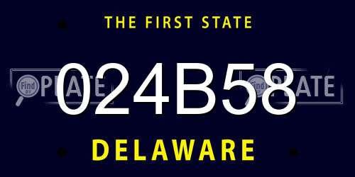 024B58 Delaware License Plate